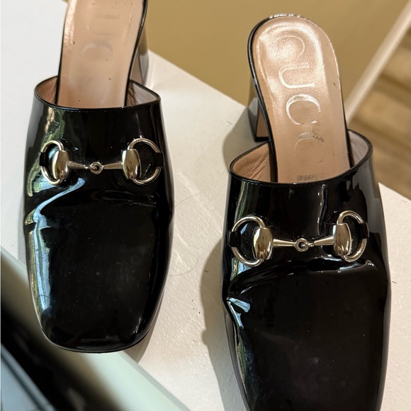 Gucci Black Patent Leather Mules - Picture 1 of 7